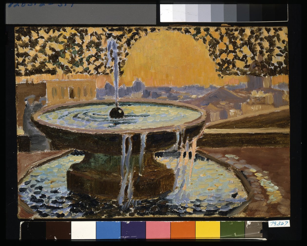 Fountain At The Villa Medici (olja på skiktad kartong) av Maurice Denis