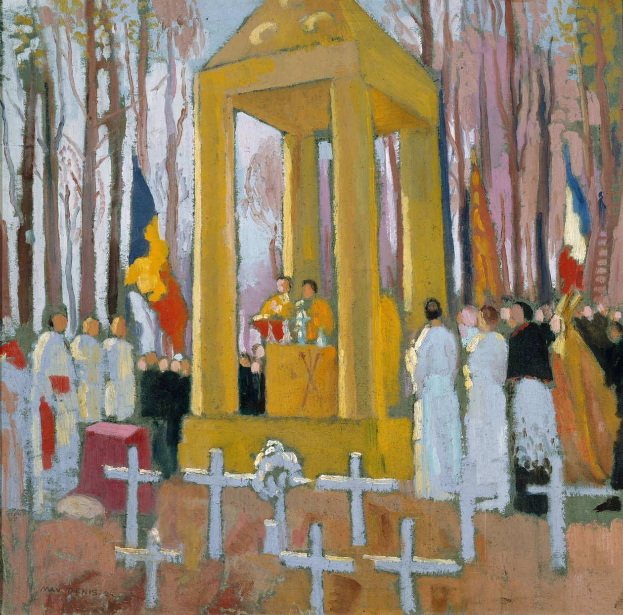 Mässa framför Ernest Psicharis grav, 1924. av Maurice Denis