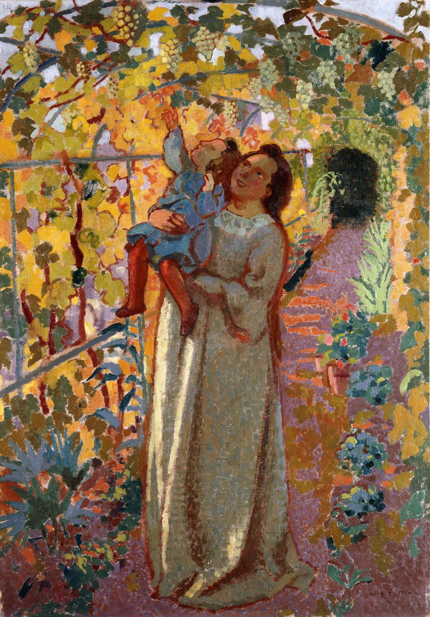 Mor och barn under vinrankan; Mor och barn under vinstocken, av Maurice Denis