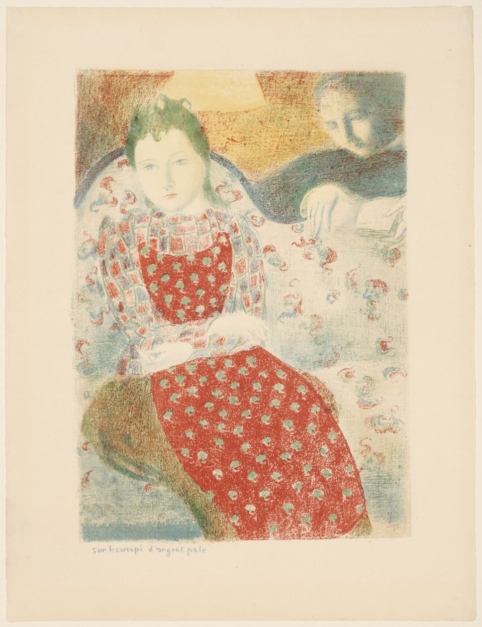 Auf dem blassen silbernen Sofa av Maurice Denis