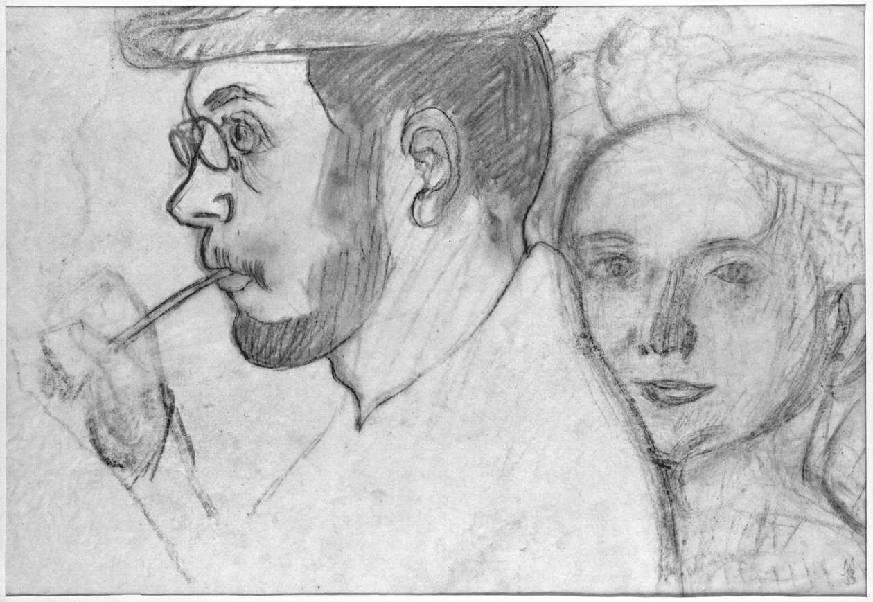 Pierre Bonnard (1867-1947) och Marthe Denis (1871-1919) 1899 (kol på papper) av Maurice Denis