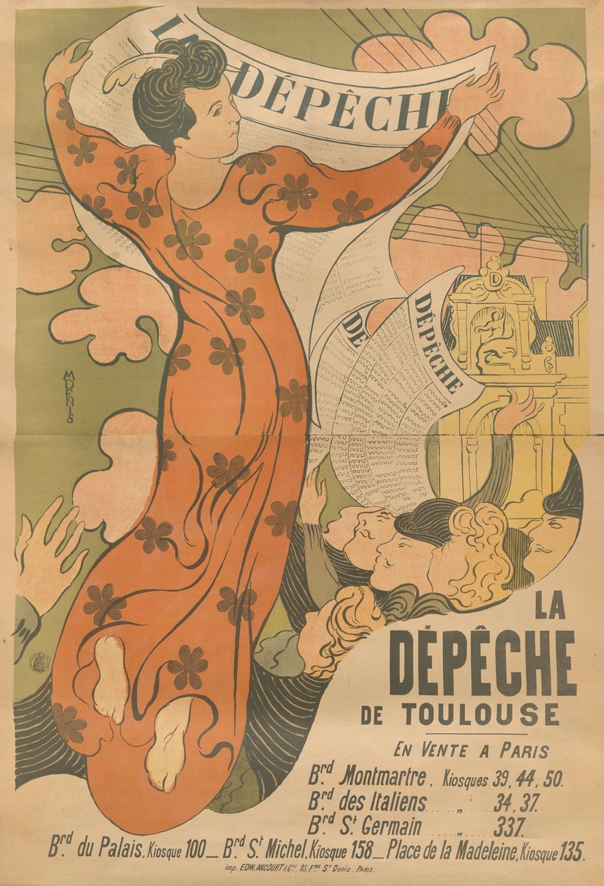Affisch för tidningen La Dépêche de Toulouse, 1892. av Maurice Denis