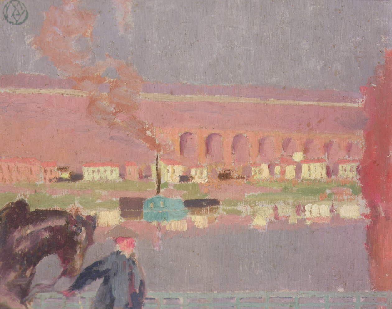 Viadukten Pecq, sett från den gamla bron vid Pecq, ca 1898 (målning) av Maurice Denis