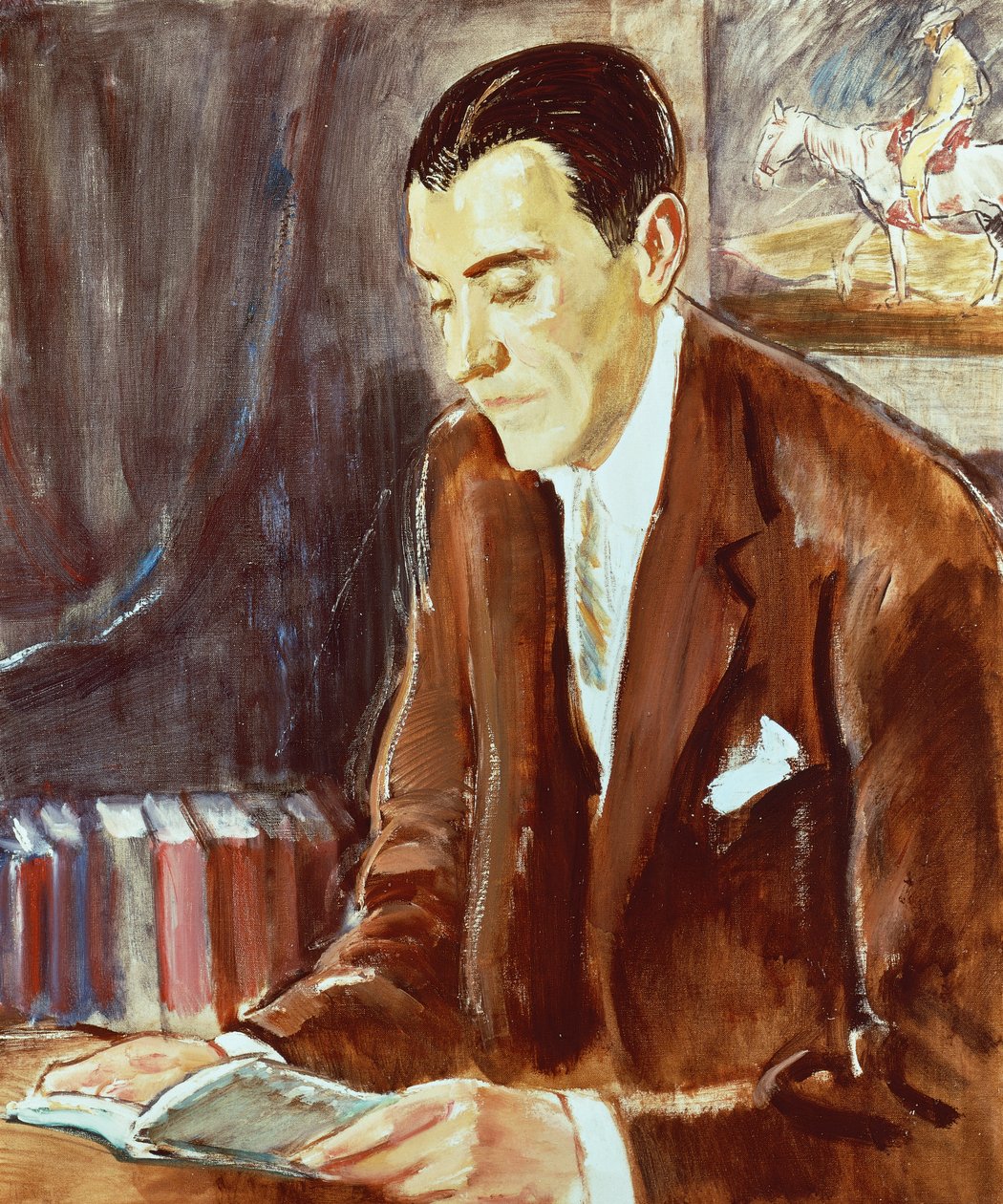 Porträtt av Ramon Perez de Ayala (1881-1962), spansk författare, målning av Maurice Fromkes