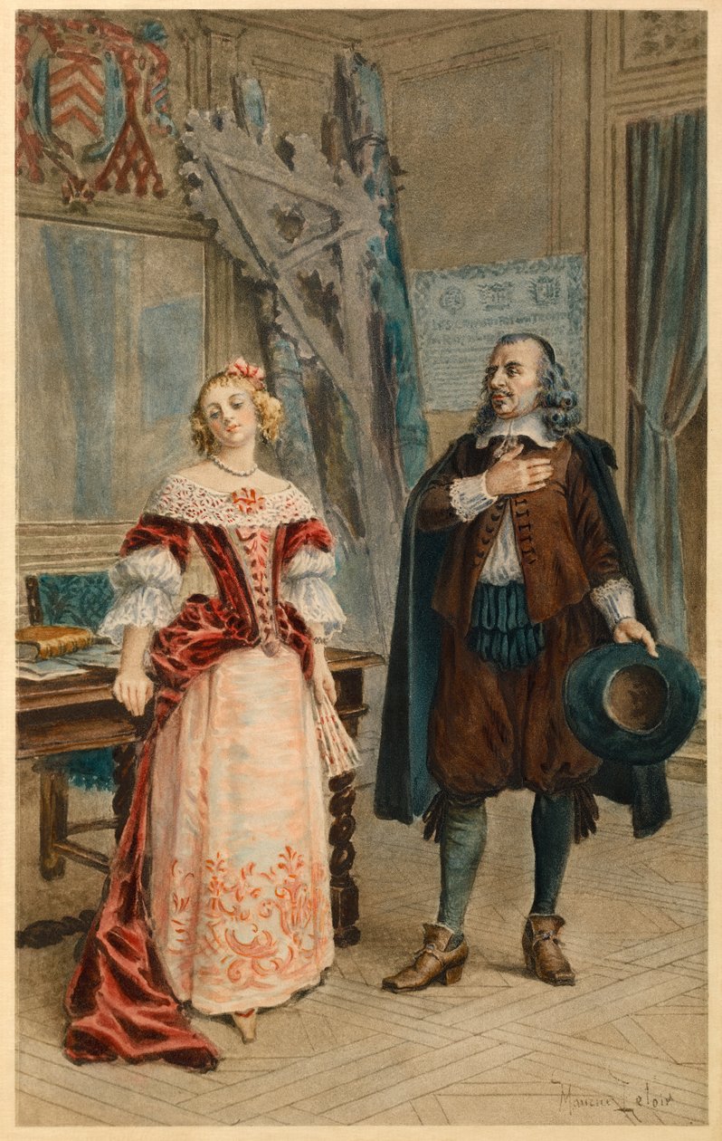 Corneille skriver Pulcherie (illustration) av Maurice Leloir