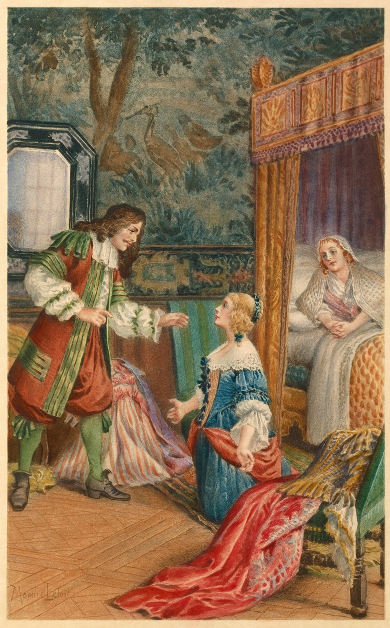 Dispyt mellan Armande och Moliere (illustration) av Maurice Leloir