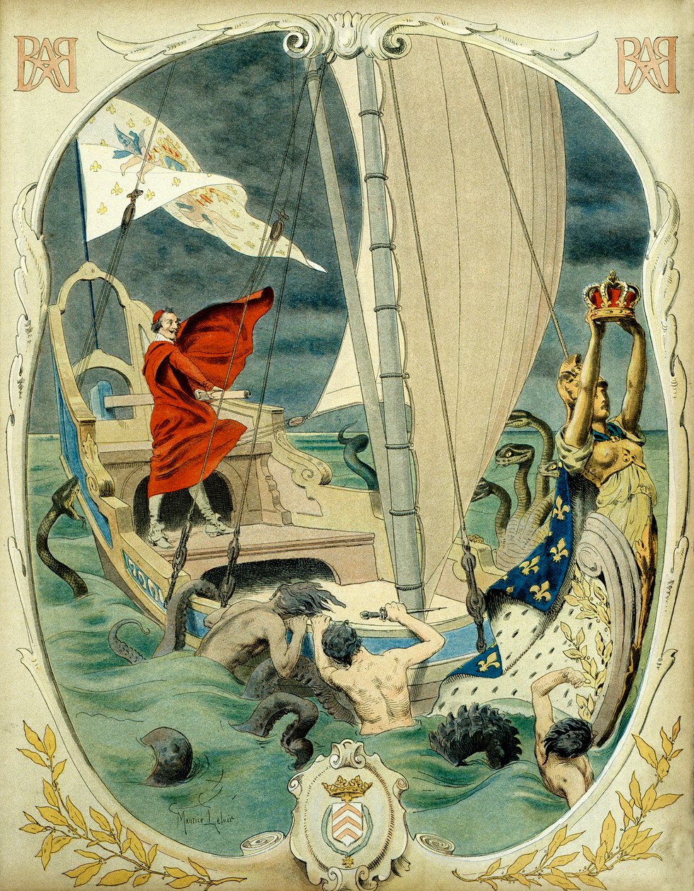 Frankrikes historia: Allegorisk representation av kardinal Richelieu (Armand Jean du Plessis av Maurice Leloir
