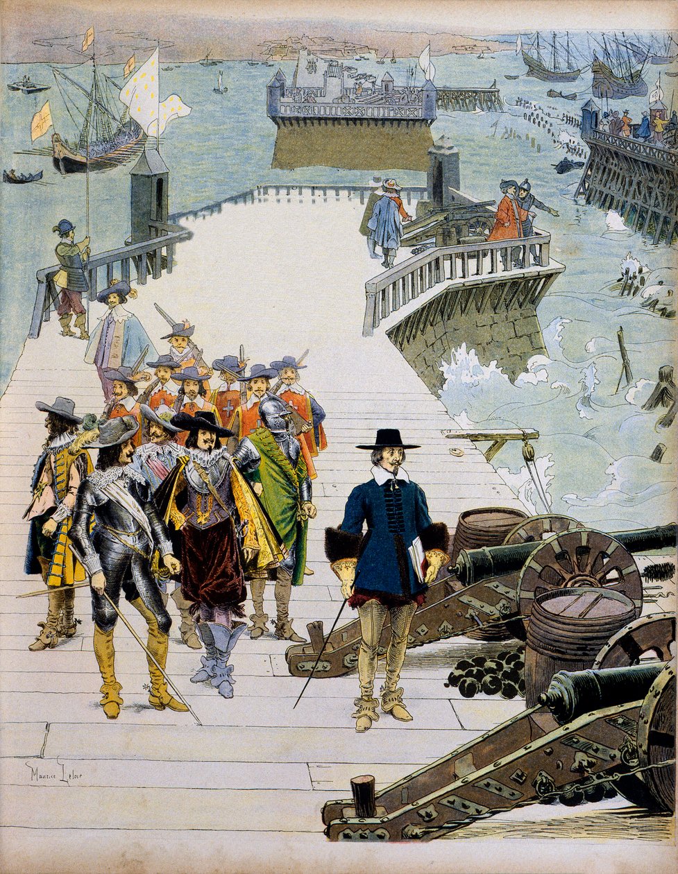 Frankrikes historia: Avsnitt av Siege de la Rochelle av Maurice Leloir