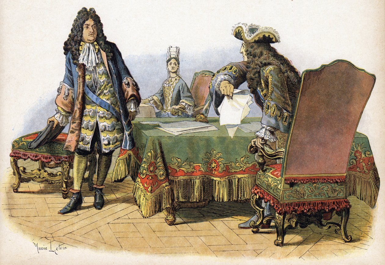 Förolämpning av Ludvig XIV dit le kung Soleil (Kung Soleil eller Ludvig den Store av Maurice Leloir
