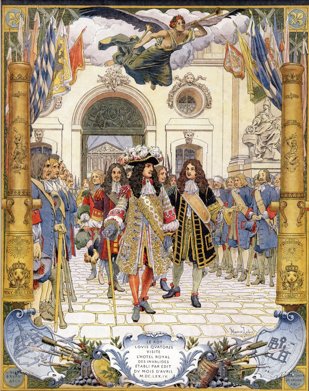 Ludvig XIV, känd som Le Roi-Soleil (Kung Soleil eller Ludvig den store av Maurice Leloir