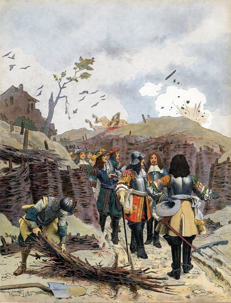 Ludvig XIV, känd som Le Roi-Soleil (Kung Soleil eller Ludvig den Store av Maurice Leloir