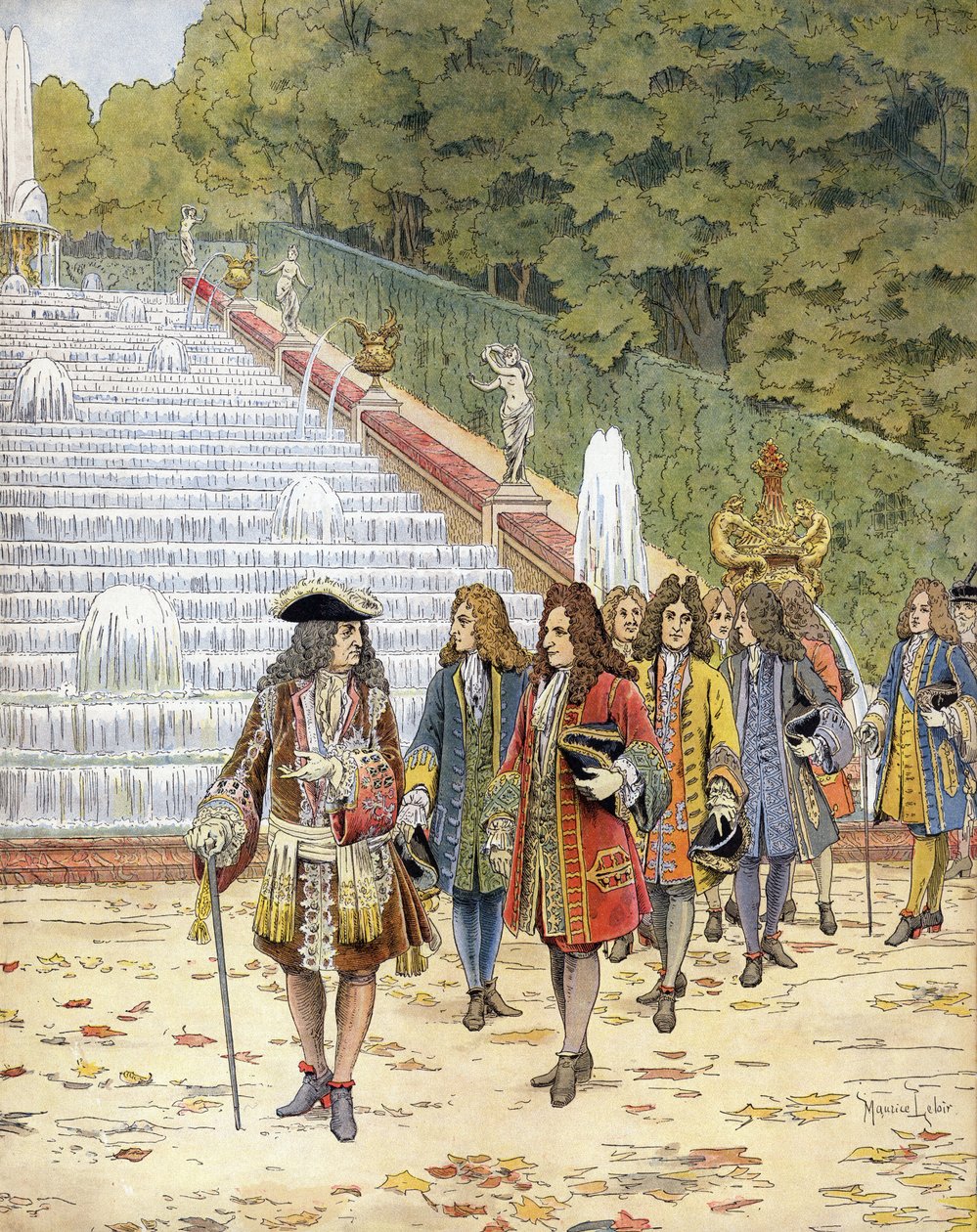 Ludvig XIV, känd som Solkungen (Kung Sun eller Ludvig den Store av Maurice Leloir