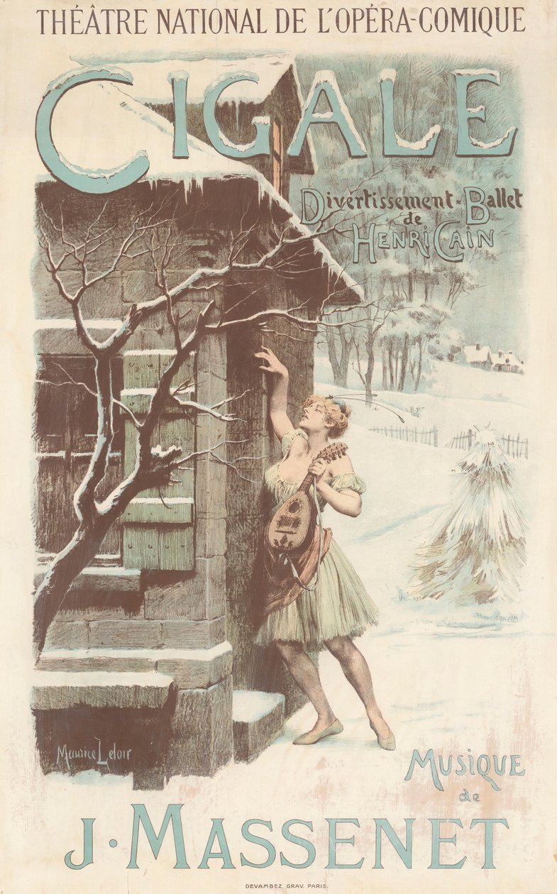 Affisch för baletten Cigale av Jules Massenet, 1904. av Maurice Leloir