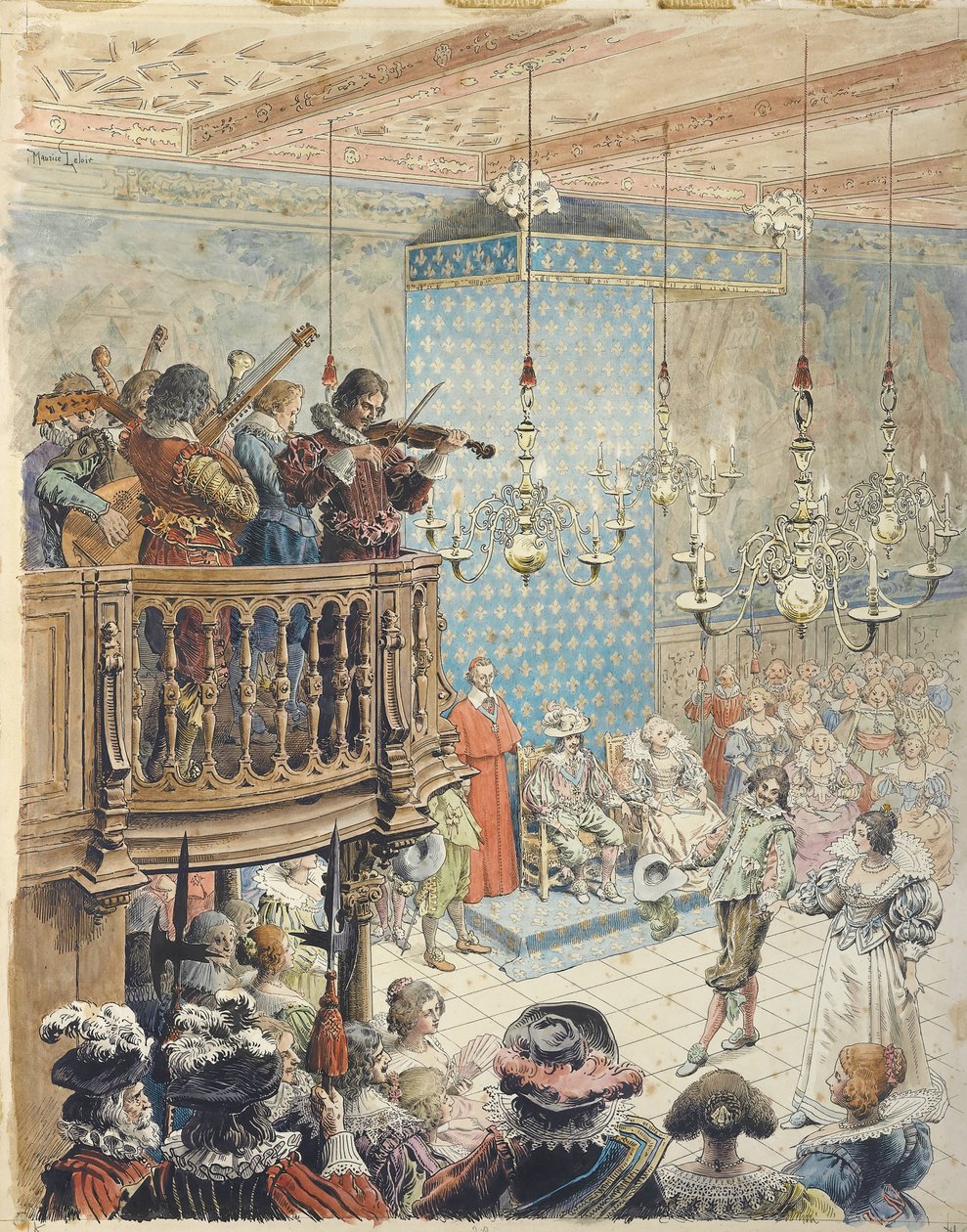 Richelieu på en bal, ca. 1900. av Maurice Leloir