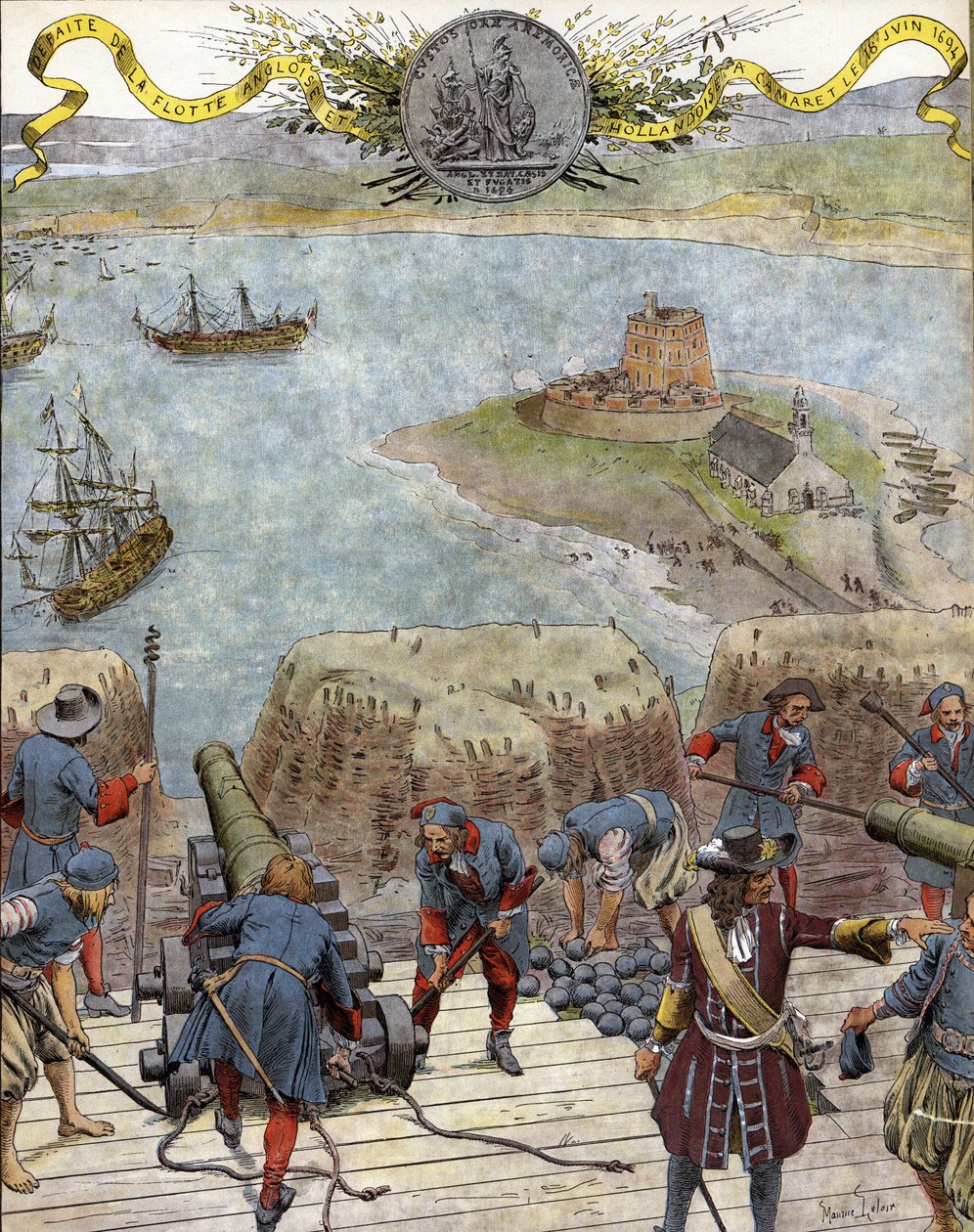 Augsburgs förbunds krig: nederlag för de engelska och holländska flottorna före Camaret (slaget vid Camaret), 18 juni av Maurice Leloir