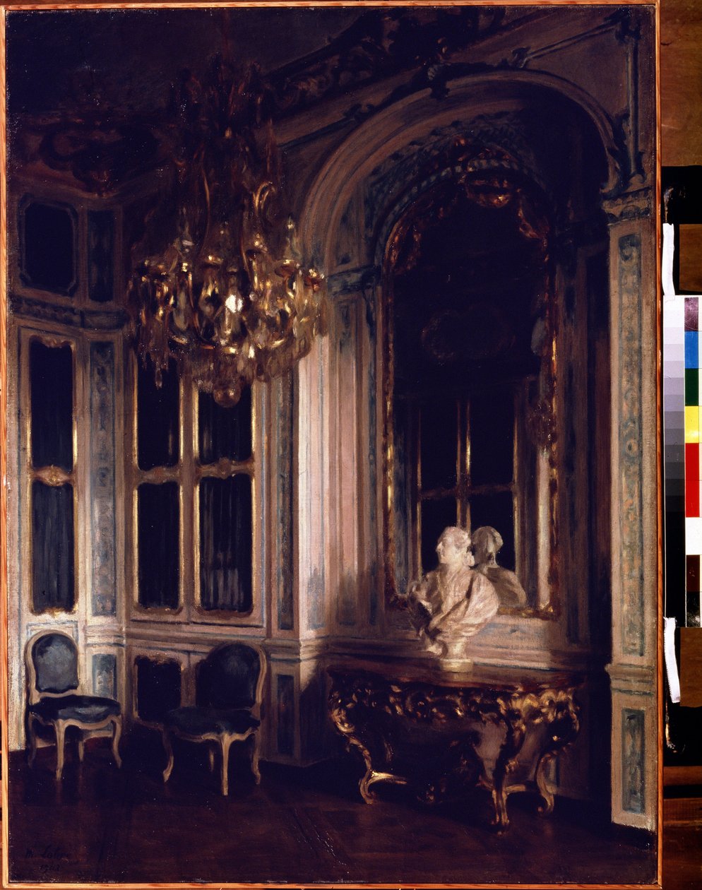 Dauphinbiblioteket i Versailles. Målning av Maurice Lobre (1862-1951) av Maurice Lobre