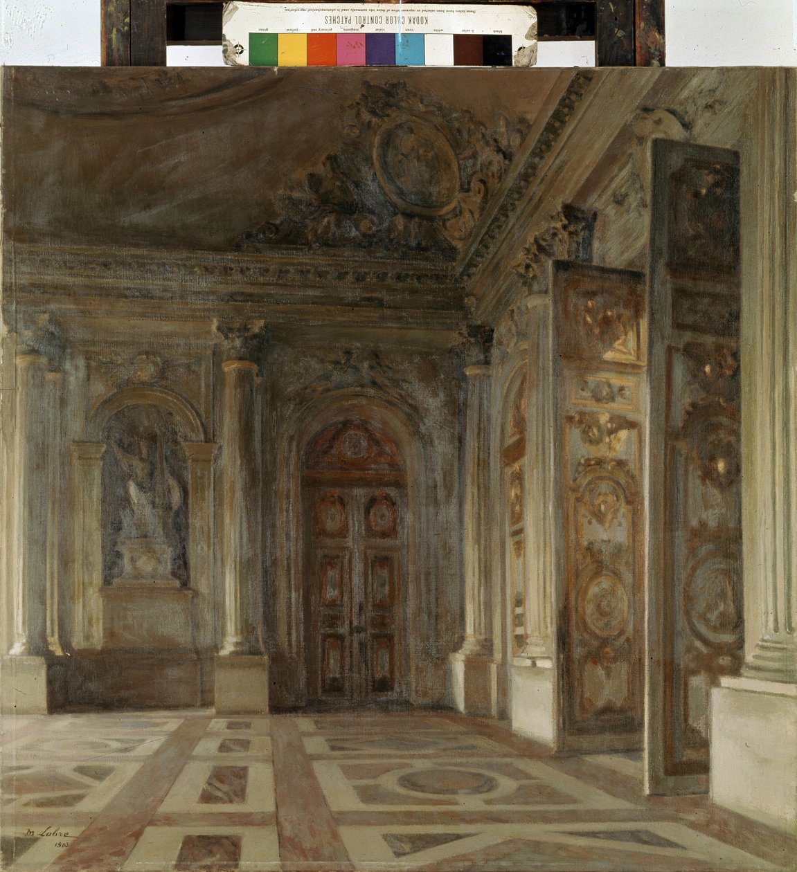 Vestibulen av Palace of Versailles (Vestibule in Palace of Versailles). Målning av Maurice de Lobre (1862-1951) av Maurice Lobre