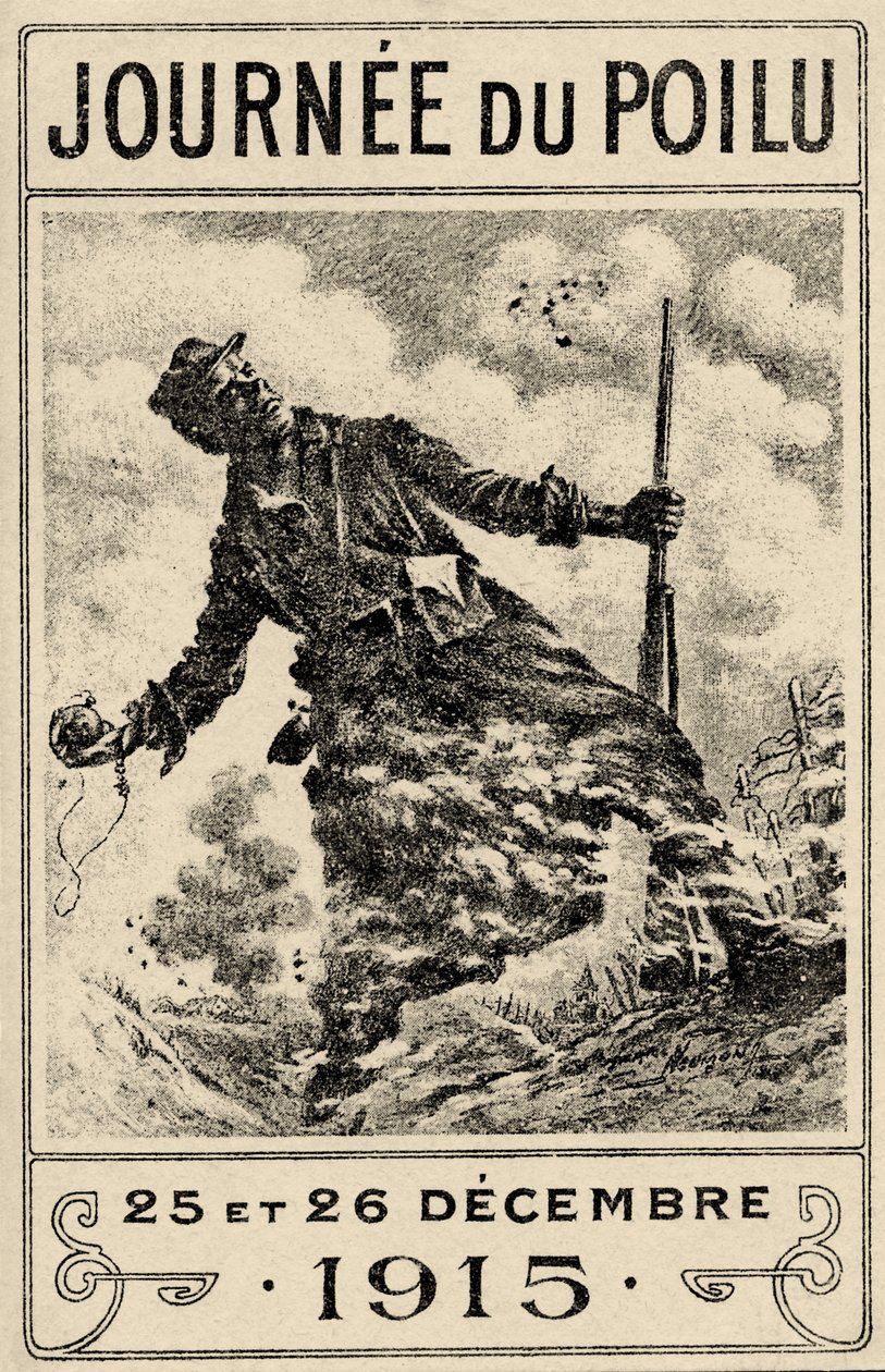 Fransk propagandaaffisch "Hairy Day". 25 och 26 december 1915", utg. 1915 (färg litho) av Maurice Louis Henri Neumont