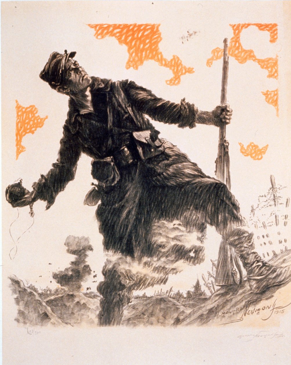 Fransk propagandaaffisch Day of the Hairy. 25 och 26 december 1915, pub. 1915 av Maurice Louis Henri Neumont