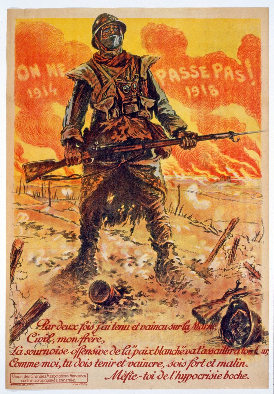 On ne passe pas, 1914-1918, tryckt i Paris, ca 1918 av Maurice Louis Henri Neumont