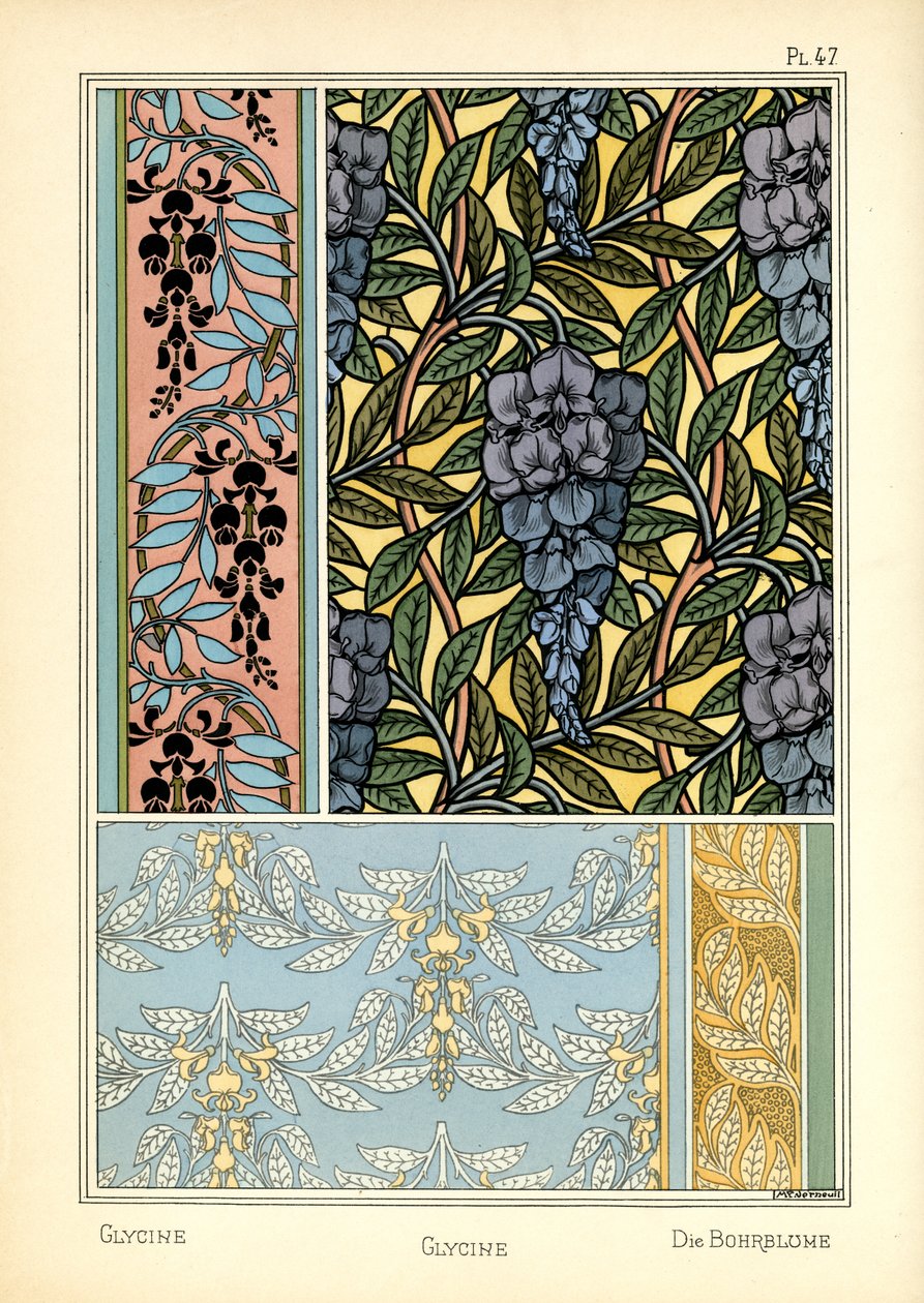 Glycinet (färg litho) av Maurice Pillard Verneuil