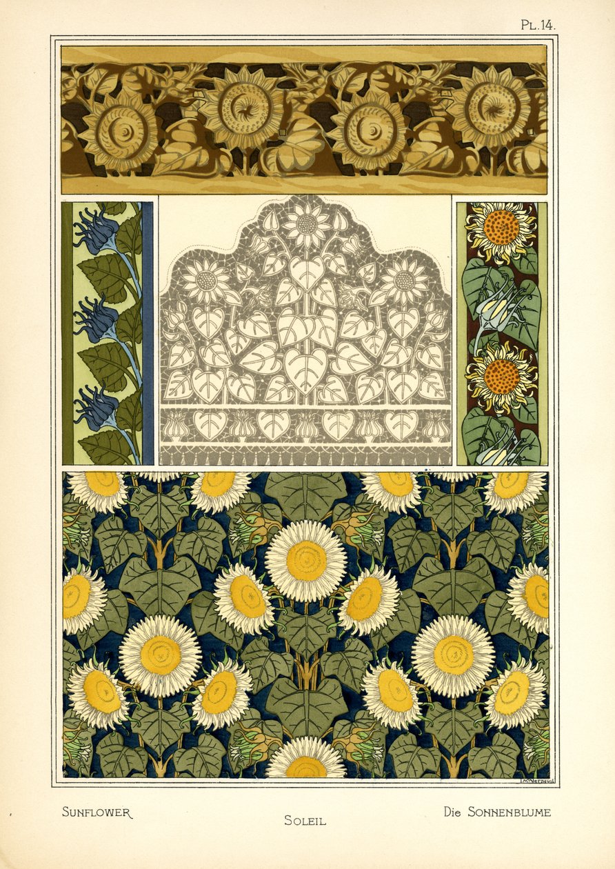 Solrosen (färg litho) av Maurice Pillard Verneuil