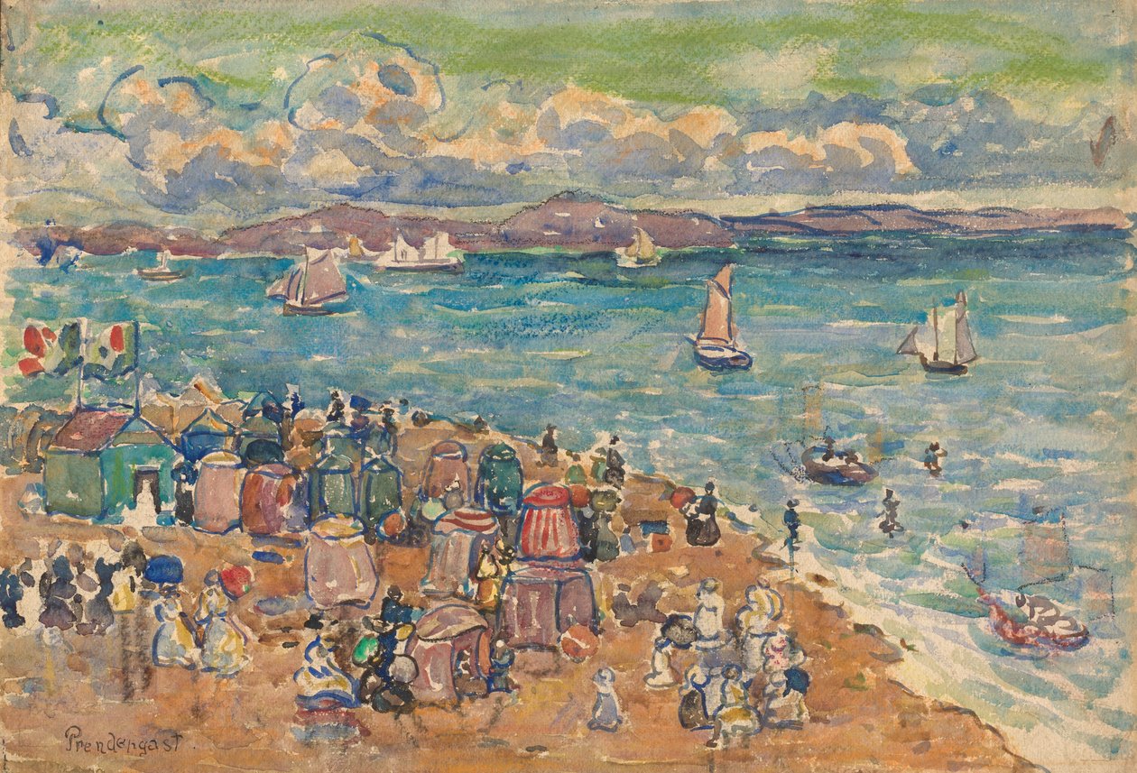 Strandscen, Saint-Malo av Maurice Prendergast
