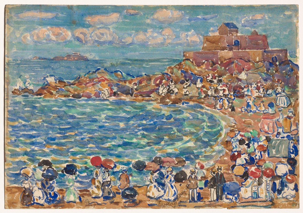 Stranden, Saint-Malo av Maurice Prendergast