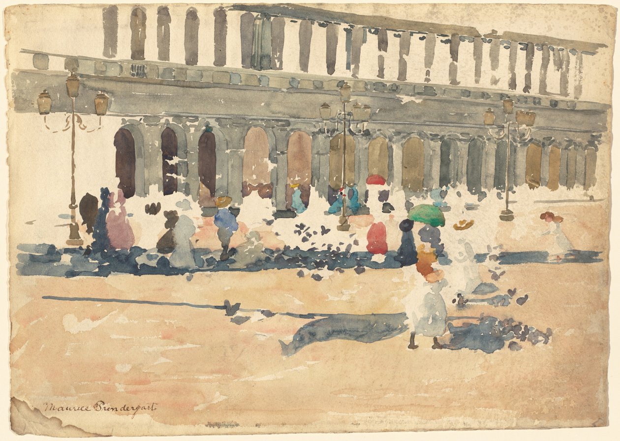 Caffè Florian i Venedig av Maurice Prendergast