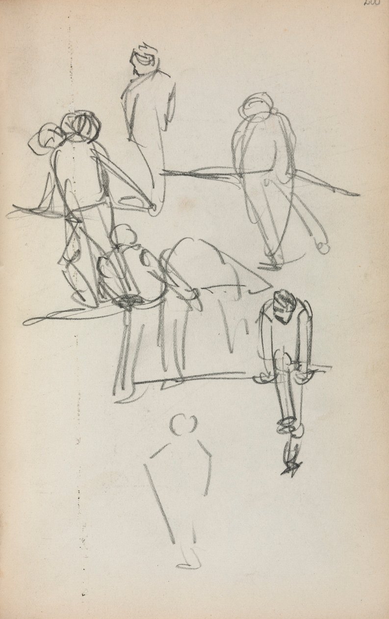 Italiensk skissbok: Figurer (sidan 200) av Maurice Prendergast