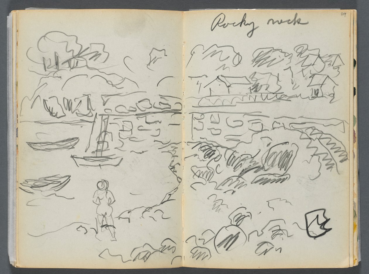 Skissbok - The Granite Shore Hotel, Rockport, sidan 088  89: "Rocky Neck" av Maurice Prendergast