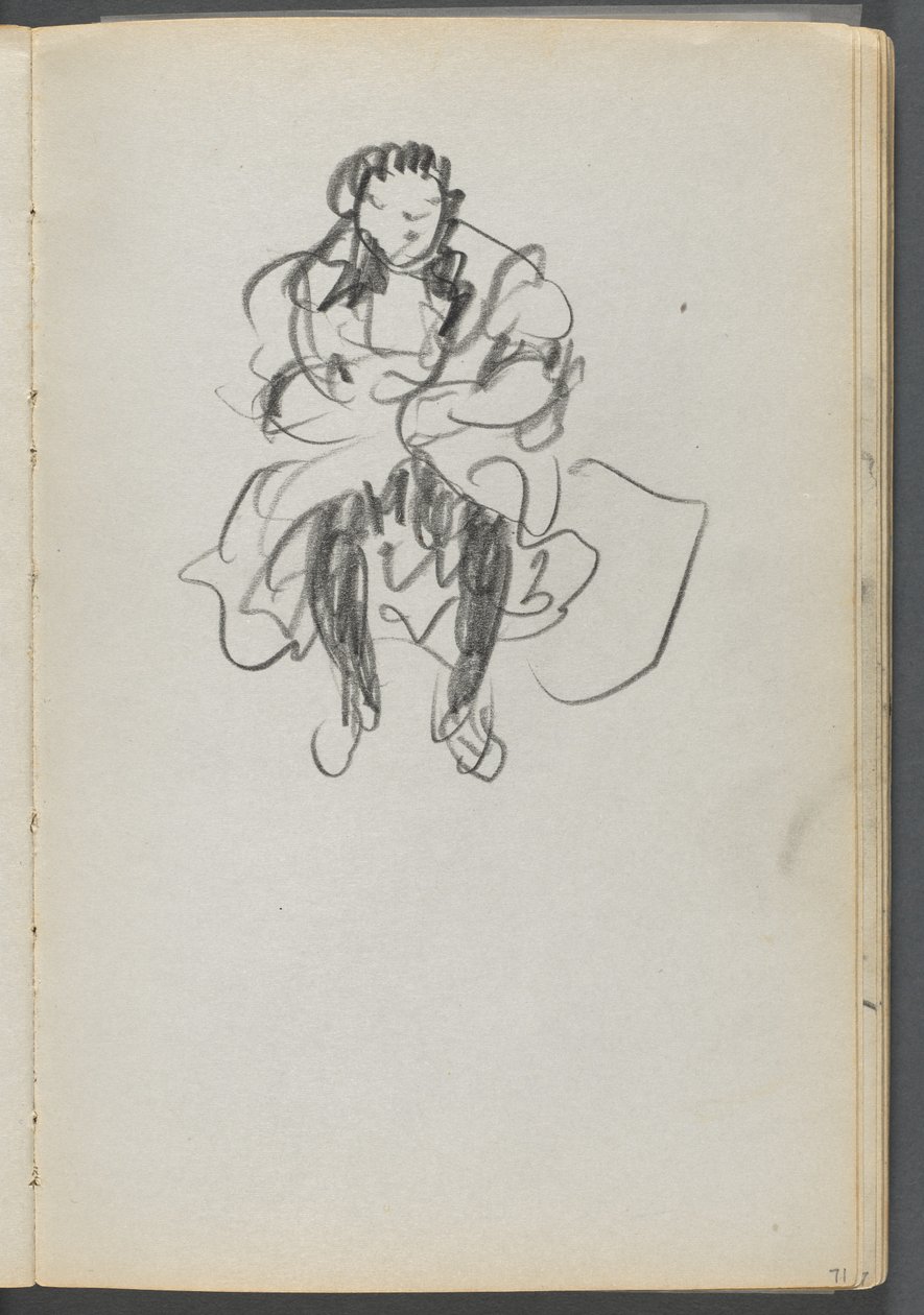 Skissbok, The Dells, nr 127, sidan 071: Sittande figur av Maurice Prendergast