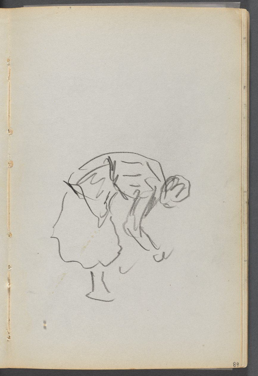 Skissbok, The Dells, nr 127, sidan 089: Böjande figur av Maurice Prendergast