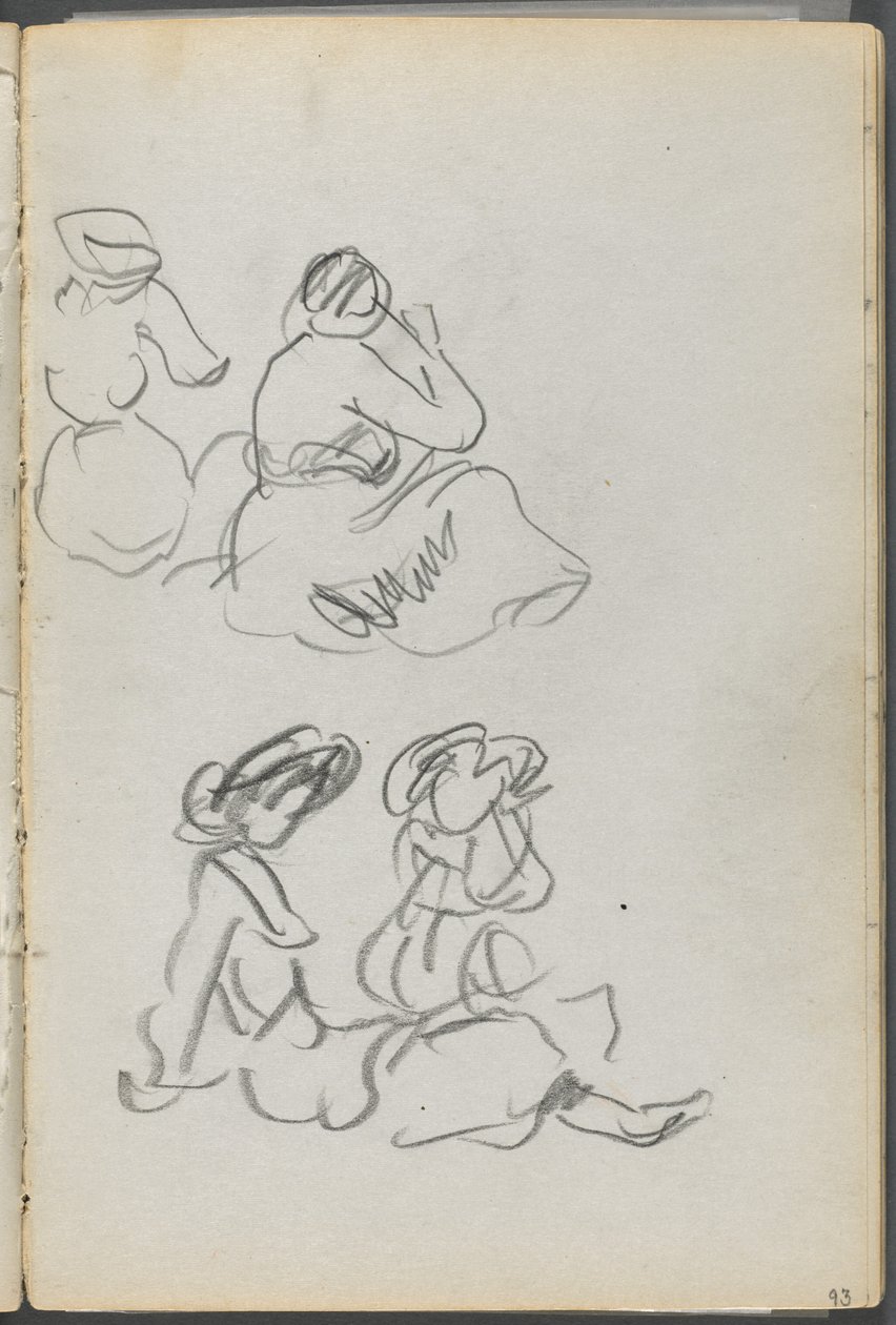Skissbok, The Dells, nr 127, sidan 093: Sittande figurer av Maurice Prendergast