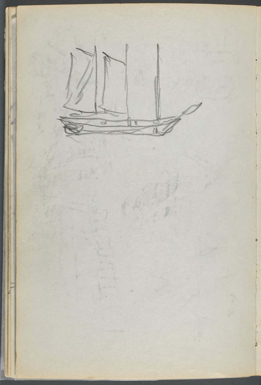 Skissbok, The Dells, nr 127, sidan 106: Segelbåt av Maurice Prendergast