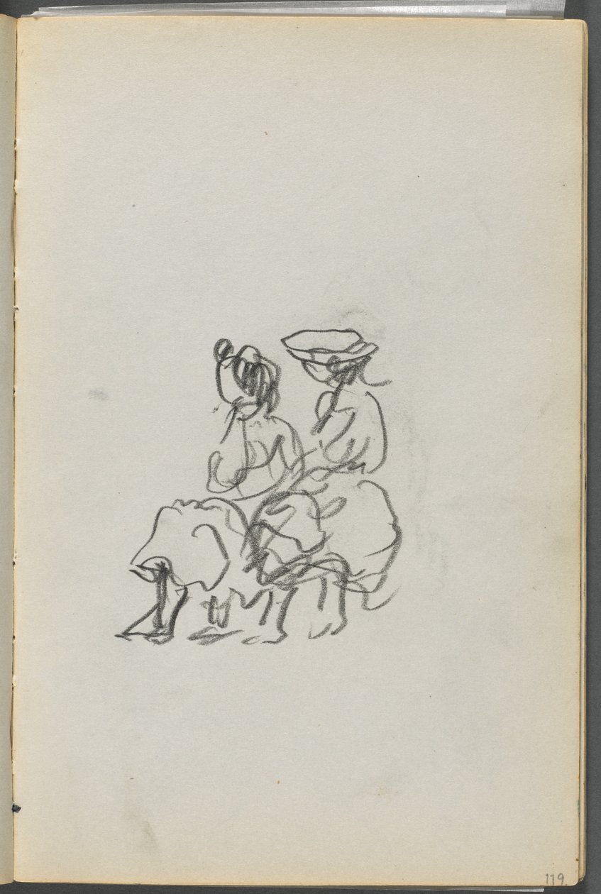 Skissbok, The Dells, nr 127, sidan 119: Två sittande figurer av Maurice Prendergast