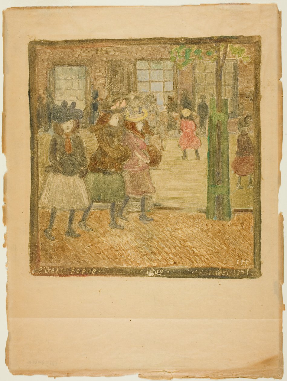 Gatuscene av Maurice Prendergast