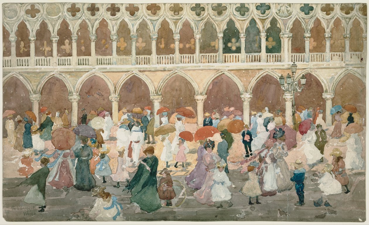 Solljus på Piazzettan av Maurice Prendergast