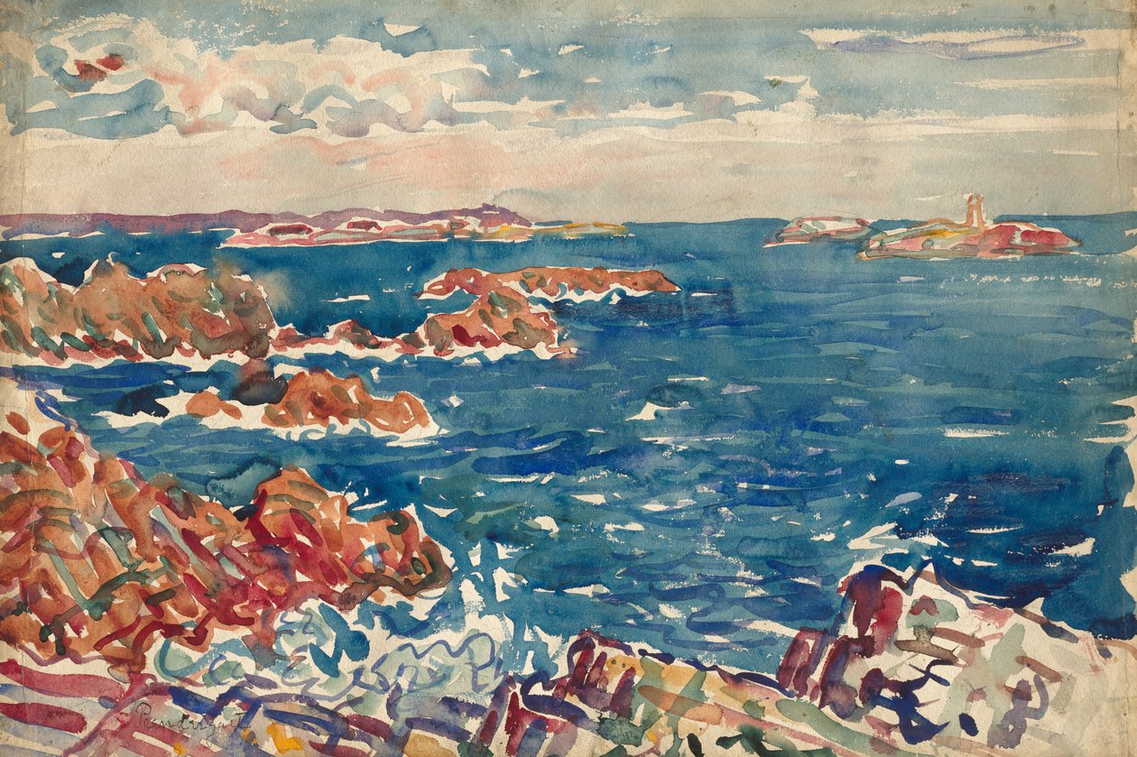 Den klippiga havskusten av Maurice Prendergast