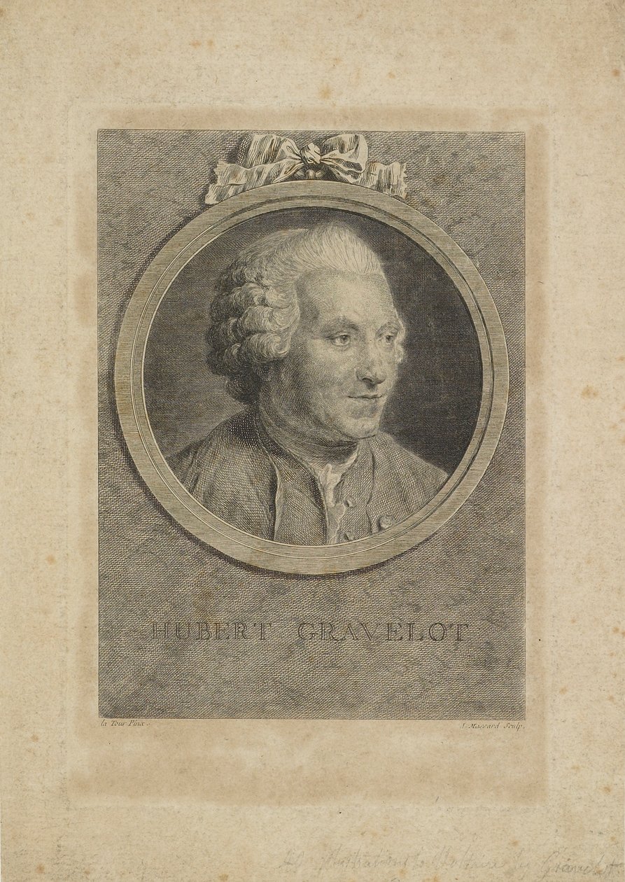 Hubert Gravelot, graverad av Jean Massard den äldre (1740-1822), ca 1770 av Maurice Quentin de La Tour