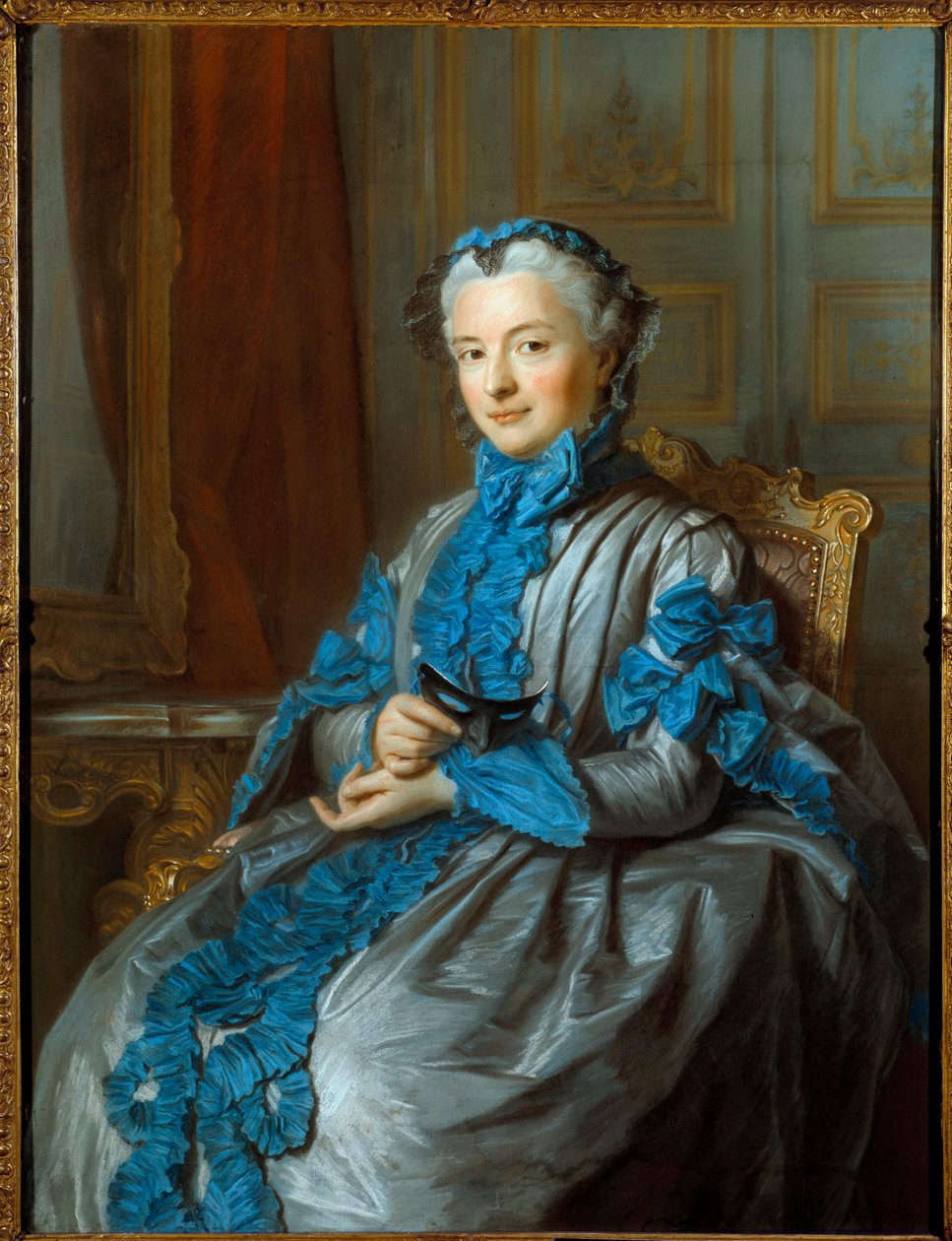 Porträtt av Lady of Rieux Målning av Maurice Quentin Delatour dit Quentin De La Tour eller Quentin De Latour (1704-1788) 1742 Paris, Musee Cognacq Jay av Maurice Quentin de La Tour