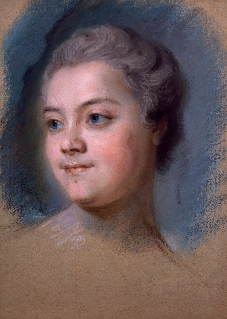 Porträtt av Mademoiselle de Chastagner de Lagrange, av Maurice-Quentin de la Tour (1704-1788) av Maurice Quentin de La Tour