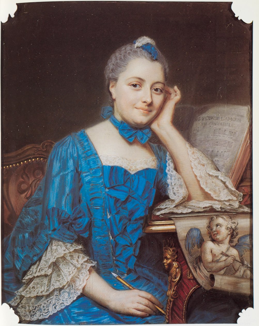 Porträtt av Marie Fel, ca 1753 av Maurice Quentin de La Tour