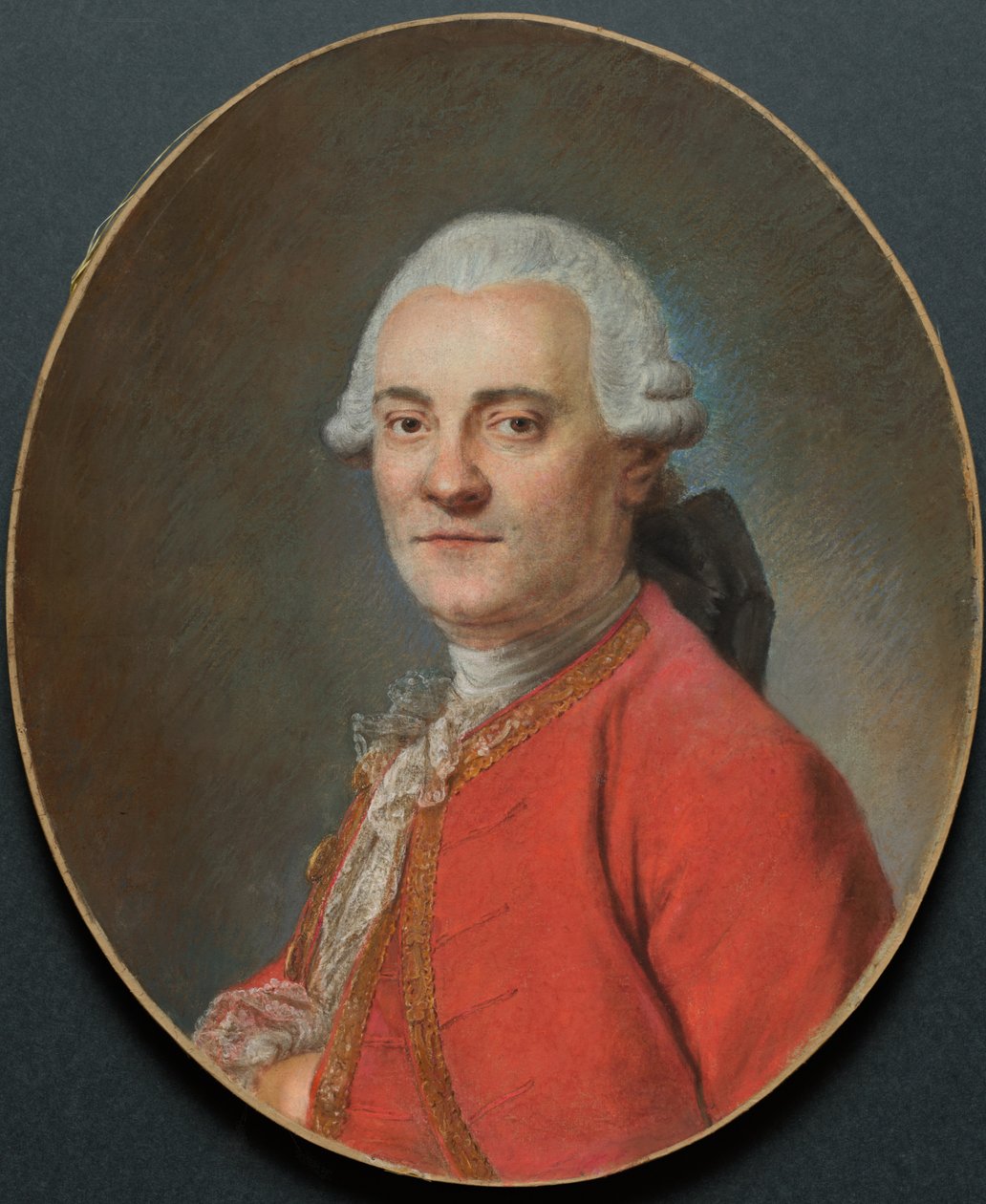 Porträtt av en man. av Maurice Quentin de La Tour