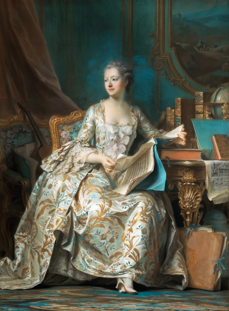 Porträtt av Marquise de Pompadour 1721-1764 av Maurice Quentin de La Tour