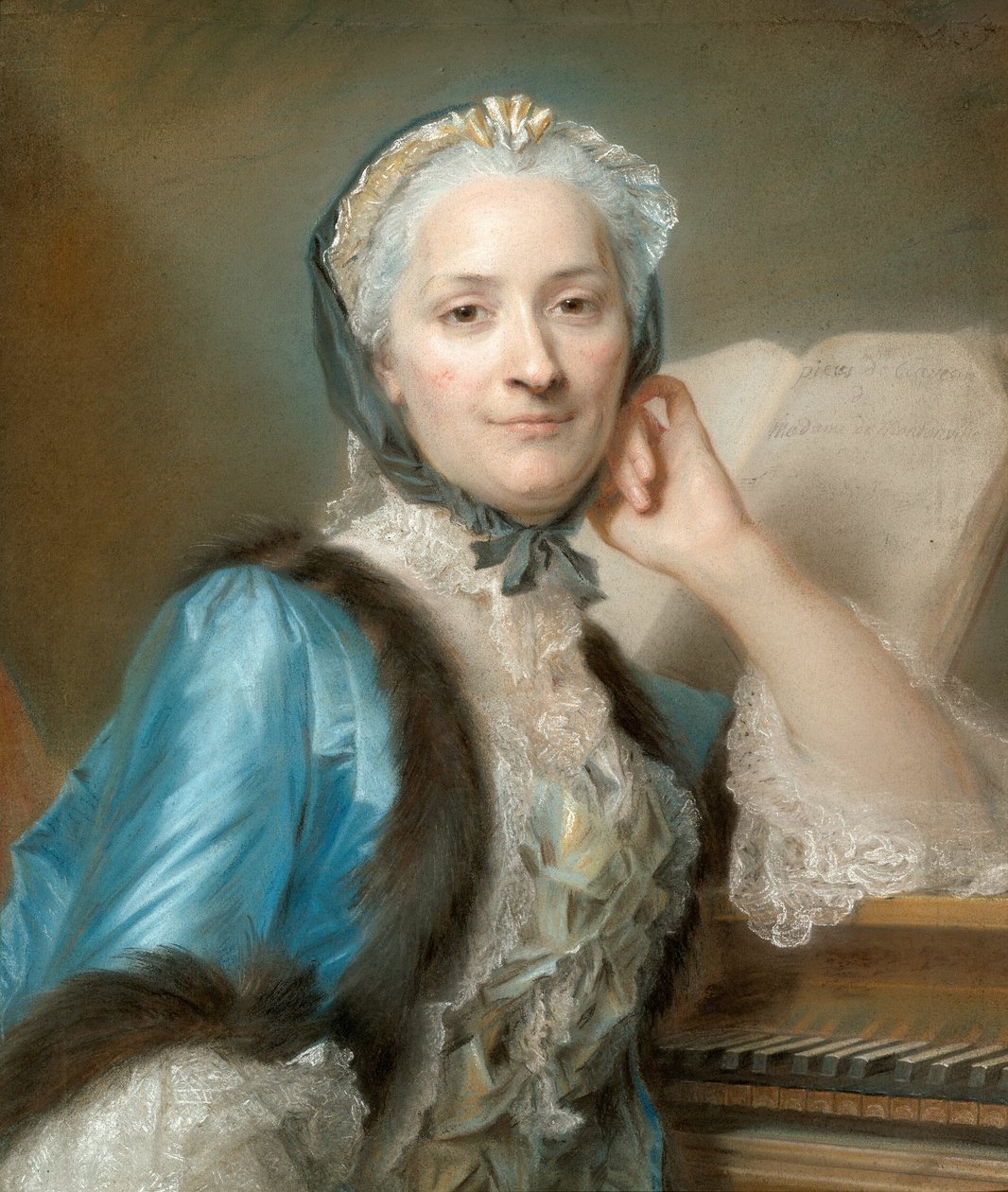 Porträtt av Madame Anne-Jeanne Cassanéa de Mondonville, född Boucon (1708-1780) av Maurice Quentin de Latour