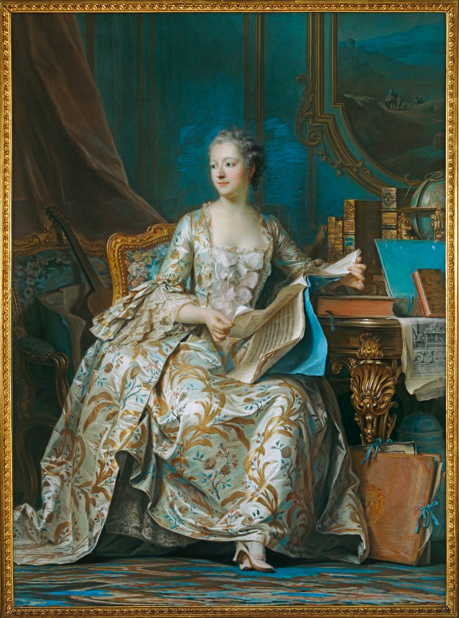 La marquise de Pompadour, inflytelserik älskarinna till kung Ludvig XV ... av Maurice Quentin de La Tour