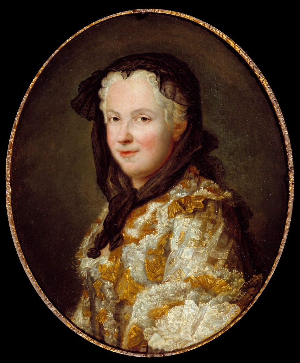 Porträtt av Marie Lesczinska (Lesczynska) (1703-1768) Drottning av Frankrike Målning av Maurice Quentin Delatour dit Quentin De La Tour eller Quentin De Latour (1704-1788) 1700-tal sön. 0,6x0,5 m av Maurice Quentin de La Tour