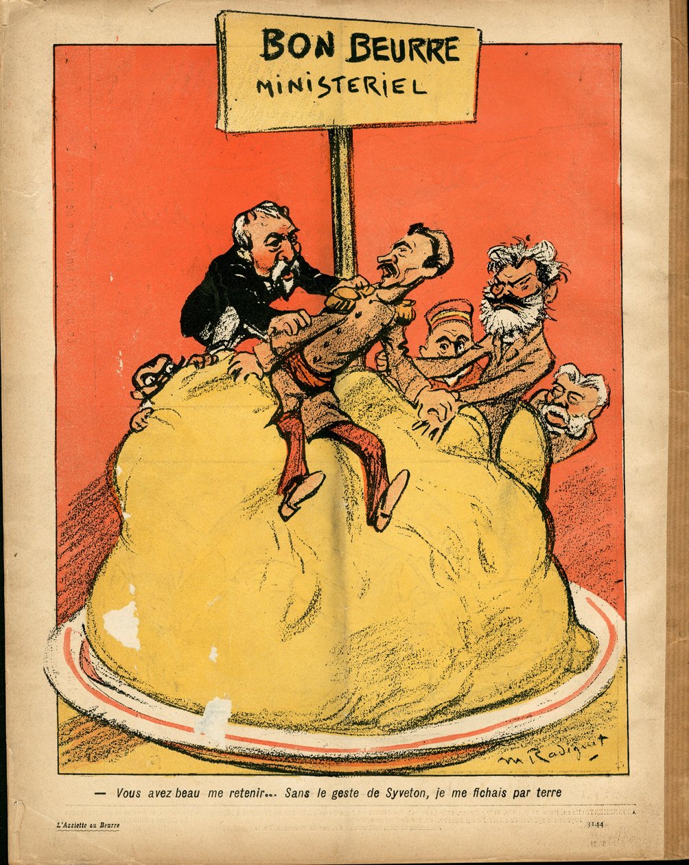 Smörtallriken, nummer 188, satirisk i färg av Maurice Radiguet