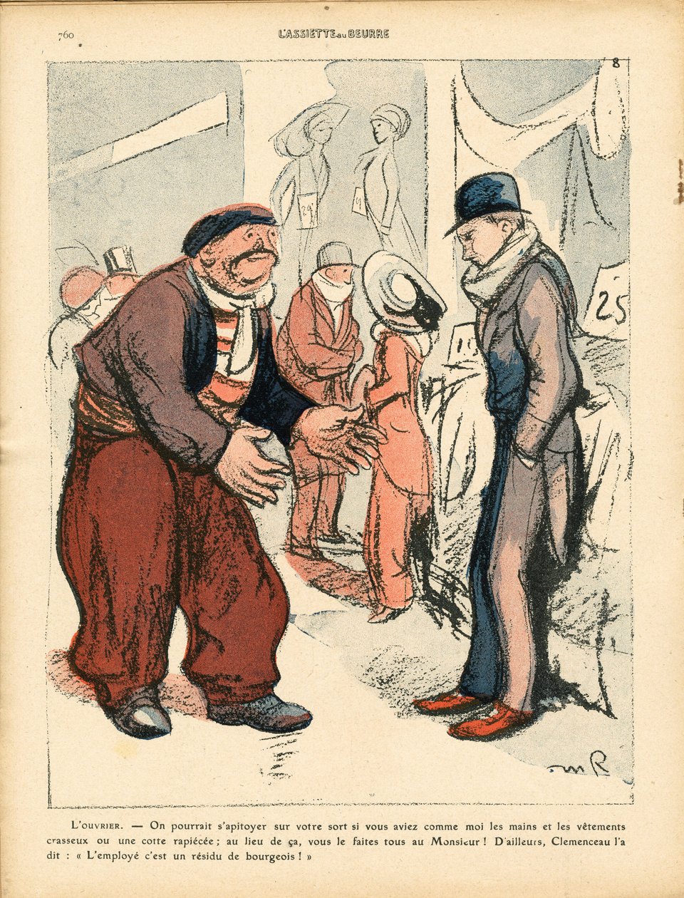 Smörtallriken, nummer 516, satirisk i färg av Maurice Radiguet